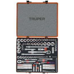 Juego de dados 135 Piezas mixto E1/4 E3/8 E1/2 CrVanadio, Truper 13975