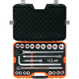 Juego de dados 24 piezas en Pulgadas, encastre 3/4", en acero al cromo vanadio, JD-3/4X24P 13970 Truper