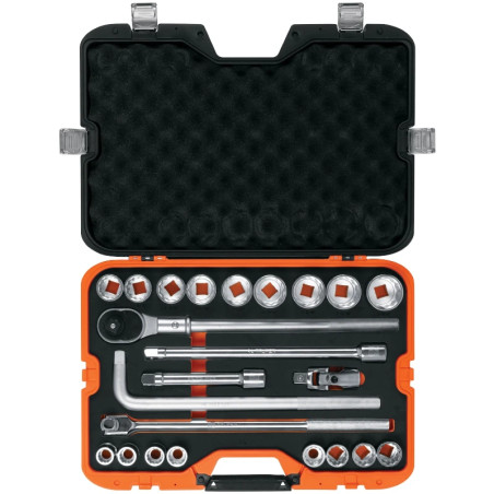 Juego de dados 24 piezas en Pulgadas, encastre 3/4", en acero al cromo vanadio, JD-3/4X24P 13970 Truper