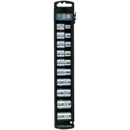 Juego de dados 10 Piezas cortos Milimetrico, Encastre 1/2", acero al cromo vanadio, JD-1/2X10M 14177 Truper