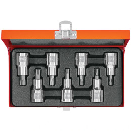 Juego de dados Punta Torx 7 Piezas, encastre 1/2", acero al cromo vanadio, JPT-1/2X7 13928 Truper