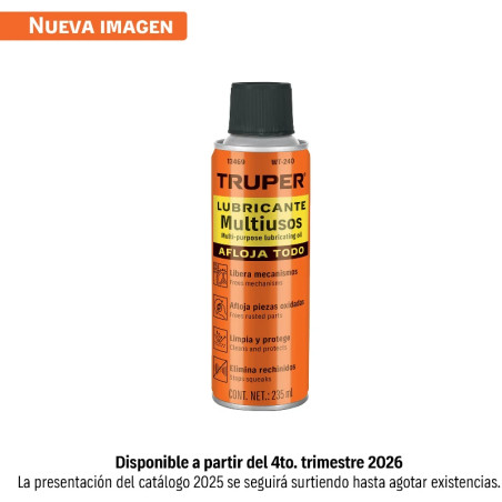 Aceite Aflojatodo 235ml 8oz, Super Penetrante Protege y Limpia, WT-240 13469 Truper