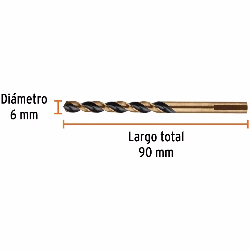Brocas Metal HSS 6mm xL93mm Truper 14150