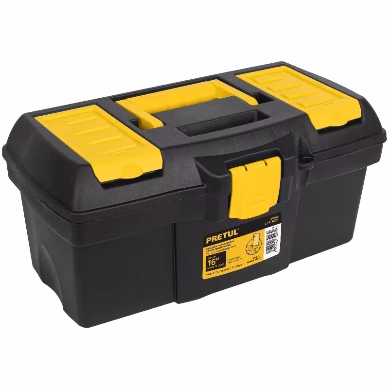 Caja para Herramientas Plastica Largo 16", Ancho 8", Alto 7 1/2", Peso 0.9kg, CHP-16CP 20603 Pretul