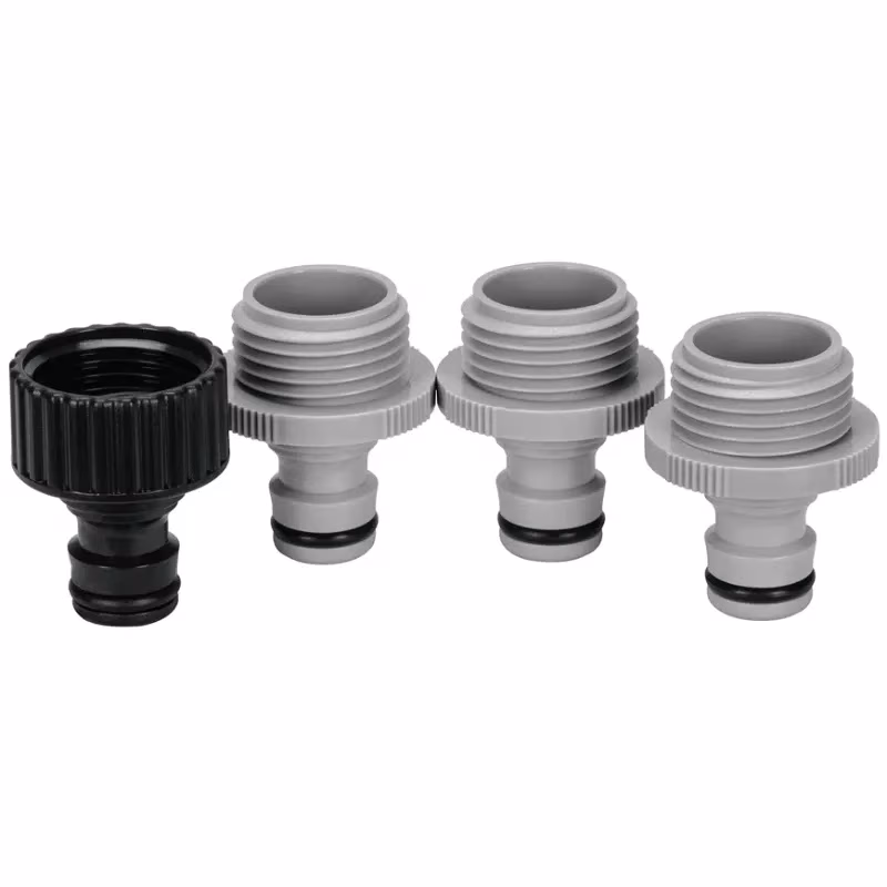 Conector Adaptador Sistema Click Repuesto, Entrada 3/4", Incluye 3 Conectores Machos y 1 Conector Hembra, SET-4AD 12730 Truper