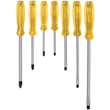 Juego Desarmadores 7 Pza de Golpe Punta Magnetizadas, Mango PVC, J-DIMP-7 21378 Pretul