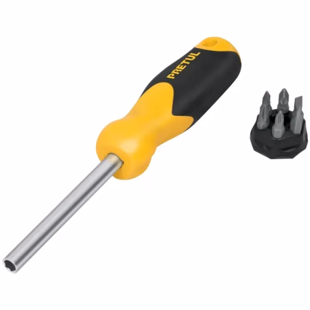 Juego Desarmadores Multipunta 6 Puntas, Porta puntas Magnetico Acero al Cromo Vanadio, DES-6P 21372 Pretul