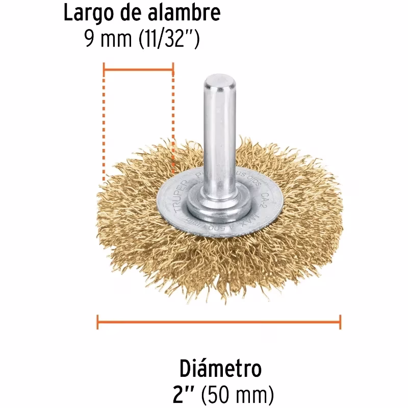 Escobillas Circulares 2" Alambre Grueso Z1/4" Truper 11569