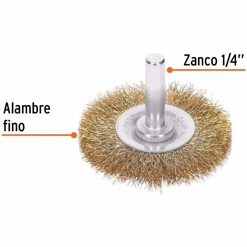Escobillas Circulares 2" Alambre Fino Z1/4" Truper 11574