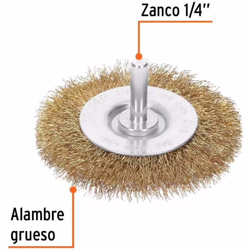 Escobillas Circulares 3" Alambre Grueso Z1/4" Truper 11570