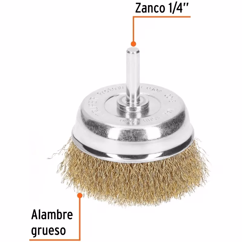 Escobillas Tipo Copa 2 3/4" Alambre Grueso Z1/4" Truper 11572