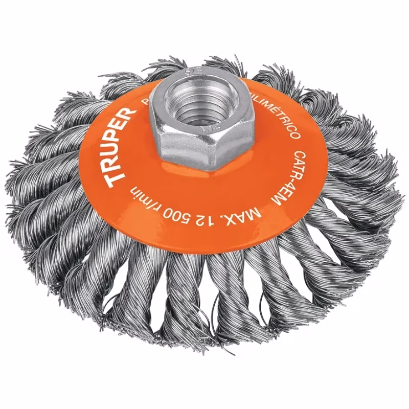 Escobillas Tipo Plato 4" Alambre Trenzado M14 Truper 14188