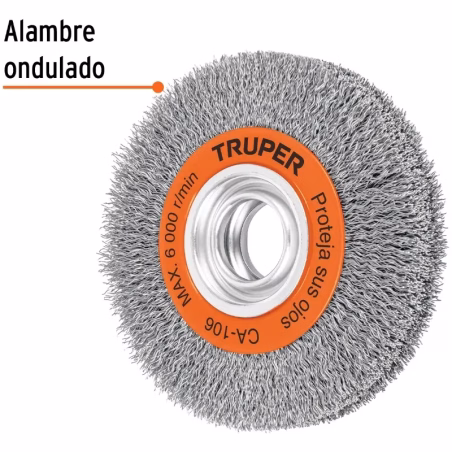 Escobillas Circulares 6" Alambre Ondulado Truper 11526