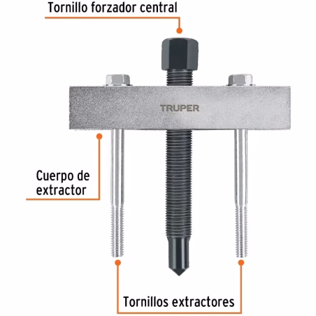 Extractor para Engrane y Orificios Roscados, Apertura max 114mm Alcance max 38mm, EX-OROS 14502 Truper
