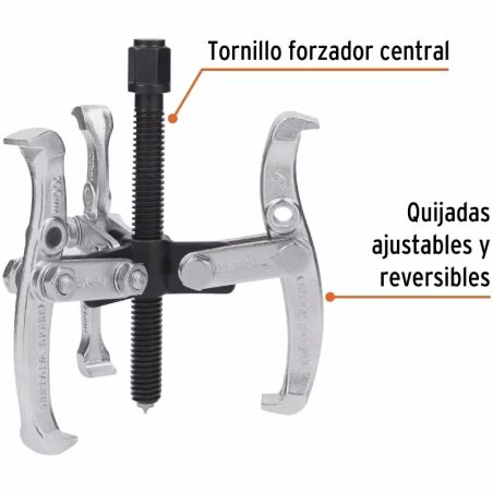 Extractor de Rodajes y Poleas 3 Patas, Apertura max 127mm Alcance max 100mm, EX-P4 14503 Truper