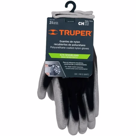 Guantes de Nylon Talla CH recubierto de poliuretano puño tejido, uso varios, GUX-MEC-C 13290 Truper