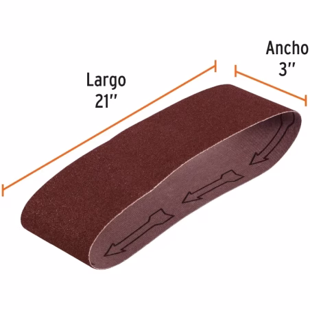 Lijas de Banda G36 3x21" x5u OAluminio Truper 15775