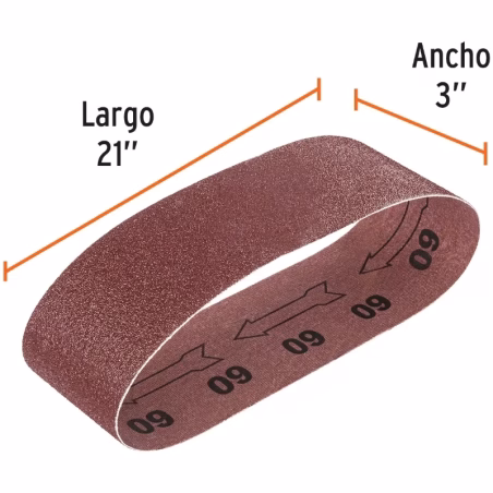 Lijas de Banda G60 3x21" x5u OAluminio Truper 15797