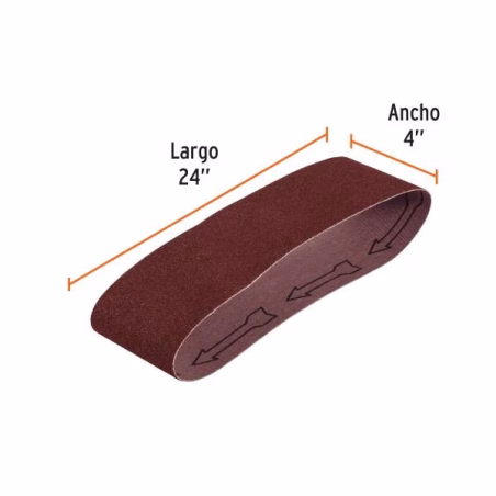 Lijas de Banda G100 4x24" x5u OAluminio Truper 15899