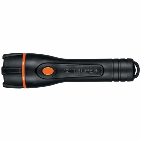Linternas LED 80 Lumenes Alta Potencia Alcance 85M Duracion 8H 2 Pilas AA, de Plastico con TPR, LIPLA-80 13018 Truper