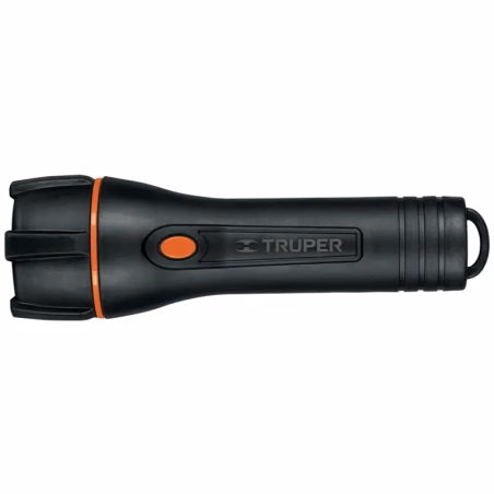 Linternas LED 180 Lumenes Alta Potencia Alcance 200M Duracion 40H 2 Pilas D, de Plastico con TPR, LIPLA-180 13019 Truper