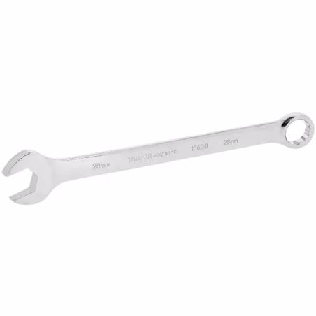 Llave Boca Mixta 28mm Combinada CrVanadio ELarga Truper 15630
