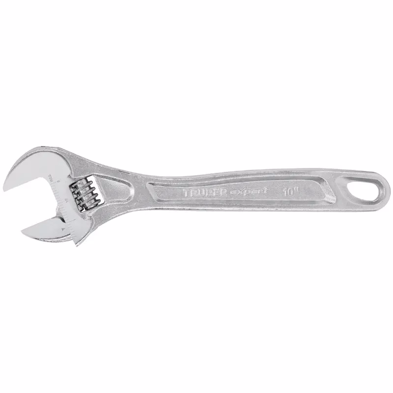 Llave Francesa 10" Apertura 1 3/8", Profesionales Acero al Cromo Vanadio Cromadas, PET-10C 15507 Truper