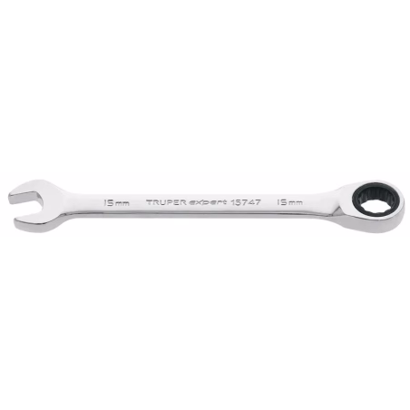 Llave Boca Mixta Ratchet 15mm ACrVanadio Truper 15747