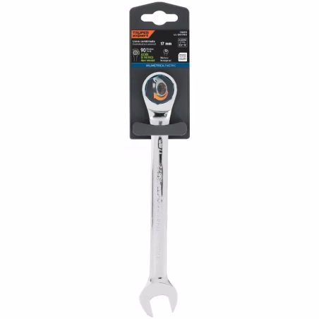 Llave Boca Mixta Ratchet 17mm ACrVanadio Truper 13622