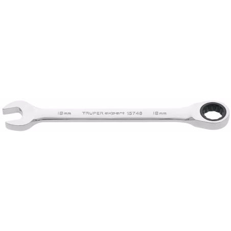 Llave Boca Mixta Ratchet 18mm ACrVanadio Truper 15748