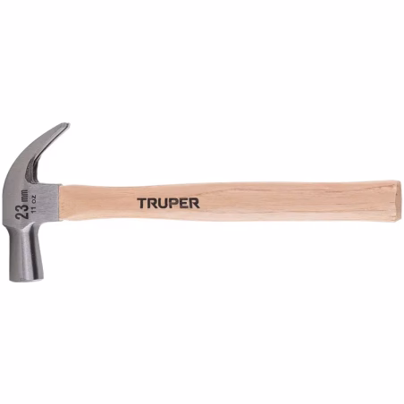 Martillo 11oz uña curva Cabeza Conica Pulidos, Boca23mm Mango11", MAC-23 10557 Truper