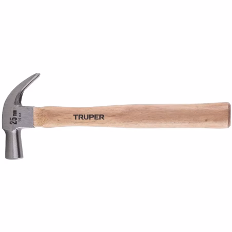 Martillo 14oz uña curva Cabeza Conica Pulidos, Boca25mm Mango13", MAC-25 10558 Truper