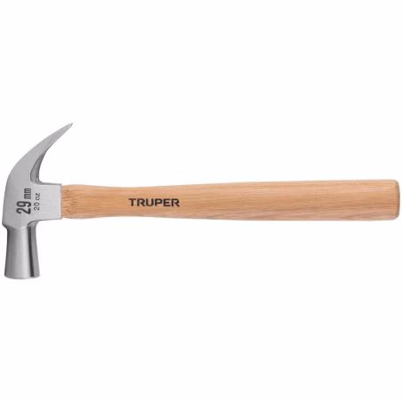 Martillo 20oz uña curva Cabeza Conica Pulidos, Boca29mm Mango14", MAC-29 10561 Truper