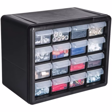 Organizador 10" con 16 Gavetas 27x22x16cm Compartimientos ABS, Truper 11851