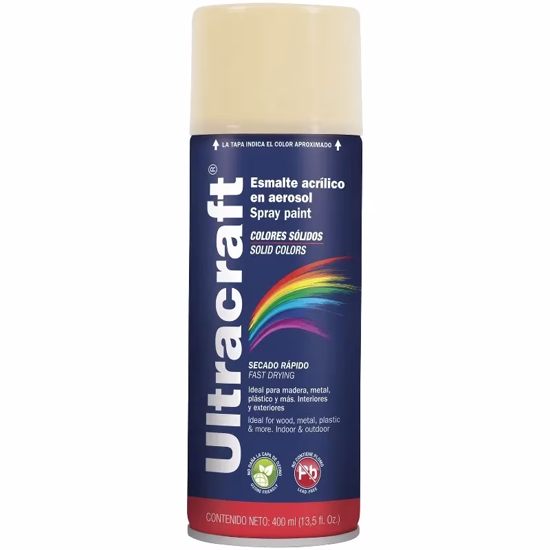 Pintura en Spray Ultracraft Marfil, 400ml, secado rapido libre de Plomo, PA-MA-U 40025 Truper