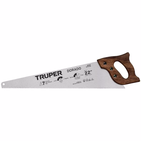 Serrucho Dorado 22" Espesor 0.8mm, DPP 7 en acero alto carbono templado, STD-22 18169 Truper