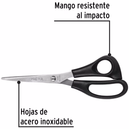 Tijera para casa y Oficina 7", en acero Inoxidable, TINOX-7R 23186 Pretul