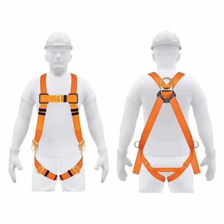 Kit contra caídas con arnes de tres anillos ANSI Truper 100887