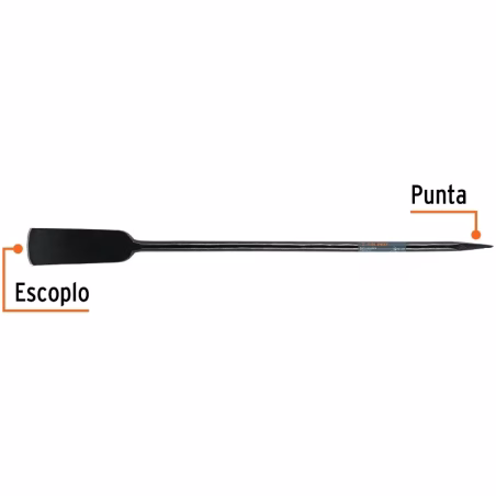 Barreta Agricola Diametro 1" Largo 120cm Peso 12lb Escoplon 102mm, en acero medio carbono, BACO-120 19985 Truper