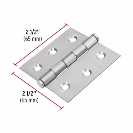 Bisagras cuadrada 2-1/2" Acero Inoxidable Capuchina CPlana 2mm Hermex 43226