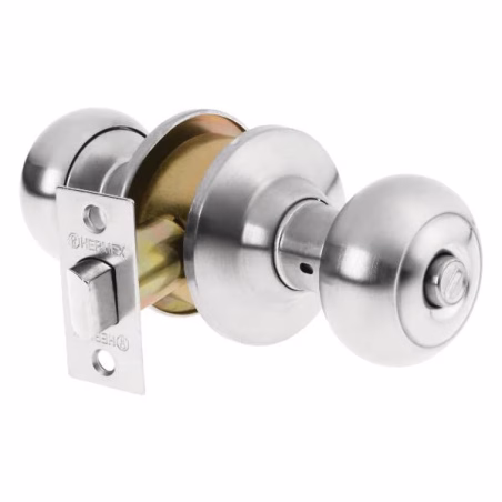 Cerraduras Pomo Oval Cromo Mate Baño Hermex 43450