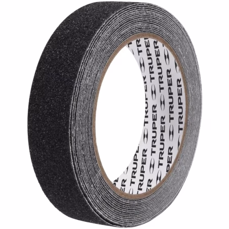 Cintas adhesivas antiderrapantes 1" x5m Negro Pisos y Rampas, Truper 12542