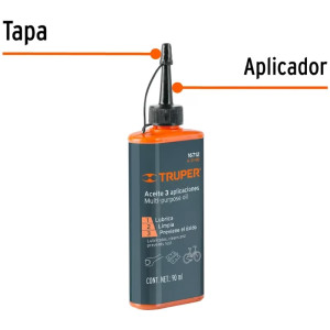 Aceite Lubricante Multiusos Protege Oxidacion y corrosion para metal 90 ml, A-31-90 16712 Truper