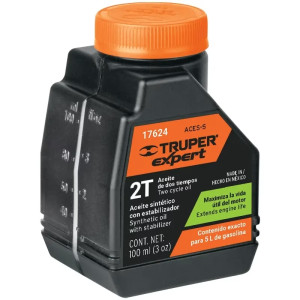 Aceite Sintetico 100ml 3oz Para 5L Gasolina motor 2 Tiempos Motos Desbrozadoras Motosierras, Truper ACES-5 17624 