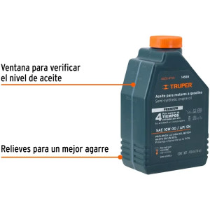 Aceite Semi Sintetico 0.5L SAE 10W-30 Para motor 4 Tiempos Generadores Motos Cuatrimotos, ACT-4T-16 14928 Truper