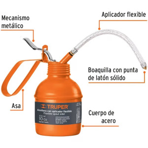 Aceiteras con aplicador flexible boquilla con punta de laton 300 ml, ACEF-300 14872 Truper