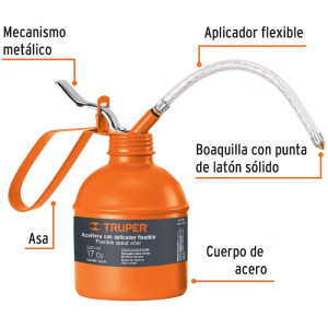 Aceiteras con aplicador flexible boquilla con punta de laton 500 ml, ACEF-500 14874 Truper