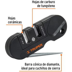 Afiladores de Cuchillos Mini 2Afildados Carburo de Tungsteno, Truper 14016