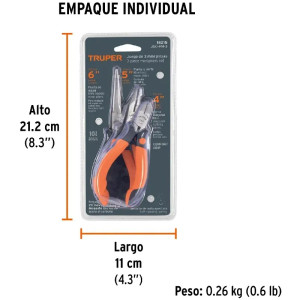 Juego de Alicates 3, miniatura Comfort Grip acero al cromo vanadio, JGO-PM-3 18215 Truper