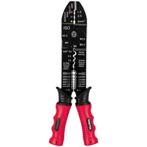 Alicate Pela Cable 9" Pulgadas, 10 a 18 AWG y 10 Mordazas para Crimpar PE-CA-9P 22710 Pretul